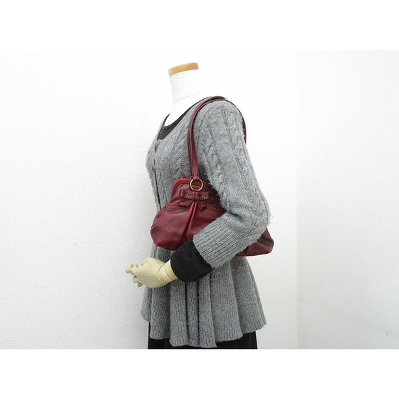 Miu Miu Ribbon Handbag Leather Red - Picture 8 of 8